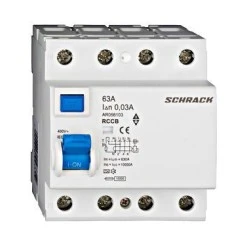 Ρελέ διαρροής SCHRACK AMPARO 30mA 4x63Α τύπος A AR056103
