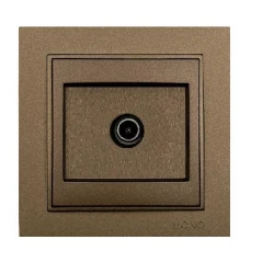 Πρίζα τηλεόρασης TV διελεύσεως Mono Electric σειρά Despina Metallic καφέ Πρίζα τηλεόρασης TV διελεύσεως Mono Electric σειρά Despina Metallic καφέ