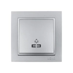 Μπουτόν κλιμακοστασίου φωτιζόμενο Mono Electric ασημί σειρά Despina Metallic