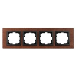 Πλαίσιο τετραπλό καρυδιά Mono Electric style wood οριζόντιας ή κάθετης τοποθέτησης