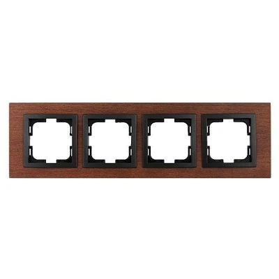 Πλαίσιο τετραπλό καρυδιά Mono Electric style wood οριζόντιας ή κάθετης τοποθέτησης