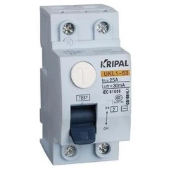 Ρελέ διαρροής ρεύματος KRIPAL UKL1-63 2x63A 30mA