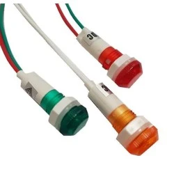 Ενδεικτική λυχνία PR212Y 12V DC με ροζέτα Φ12 και καλώδιο κίτρινη