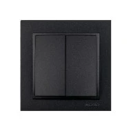 Διακόπτης διπλός αλέ-ρετούρ A/R γραφίτης Mono Electric σειρά Despina Metallic