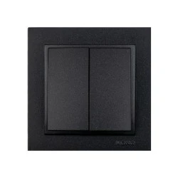 Διακόπτης διπλός αλέ-ρετούρ A/R γραφίτης Mono Electric σειρά Despina Metallic