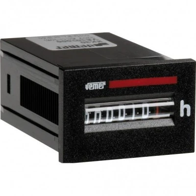 Ωρομετρητής πόρτας πίνακα VEMER HM30-1236 12-36VDC ανάλυση 1/100h 36x24mm
