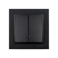 Διακόπτης κομμυτατέρ K/R φωτιζόμενος Mono Electric γραφίτης σειρά Despina Metallic