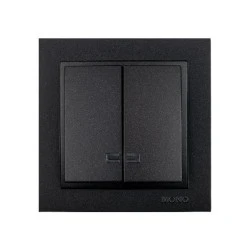 Διακόπτης κομμυτατέρ K/R φωτιζόμενος Mono Electric γραφίτης σειρά Despina Metallic
