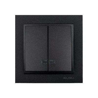 Διακόπτης κομμυτατέρ K/R φωτιζόμενος Mono Electric γραφίτης σειρά Despina Metallic Διακόπτης κομμυτατέρ K/R φωτιζόμενος Mono Electric γραφίτης σειρά Despina Metallic