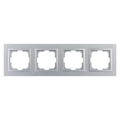 Πλαίσιο τετραπλό οριζόντιας και κάθετης τοποθέτησης Mono Electric despina metallic ασημί Πλαίσιο τετραπλό οριζόντιας και κάθετης τοποθέτησης Mono Electric despina metallic ασημί