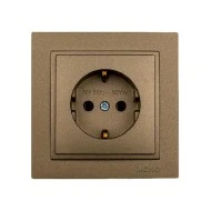 Πρίζα σουκό Mono Electric σειρά Despina Metallic καφέ