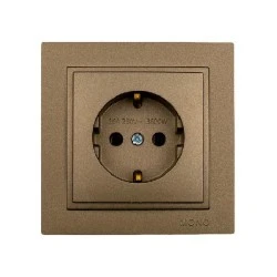 Πρίζα σουκό Mono Electric σειρά Despina Metallic καφέ