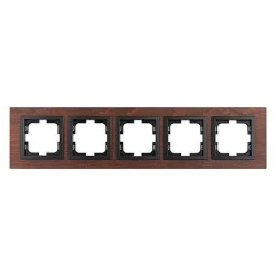 Πλαίσιο πενταπλό Mono Electric style wood καρυδιά οριζόντιας ή κάθετης τοποθέτησης