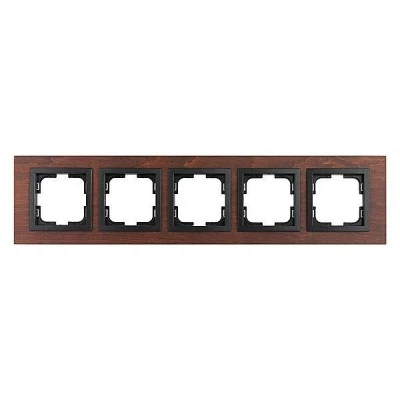 Πλαίσιο πενταπλό Mono Electric style wood καρυδιά οριζόντιας ή κάθετης τοποθέτησης