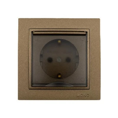 Πρίζα σούκο + καπάκι Mono Electric καφέ σειρά Despina Metallic Πρίζα σούκο + καπάκι Mono Electric καφέ σειρά Despina Metallic