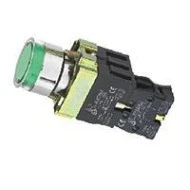 Μπουτόν πόρτας πίνακος μεταλλικό LEY5A-GD 230V Φ22 με LED πράσινο φωτιζόμενο