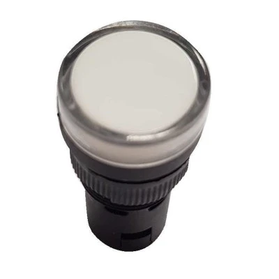 Ενδεικτική λυχνία AD22-22W με led πόρτας πίνακος Φ22 12V AC/DC λευκή στεγανή IP65