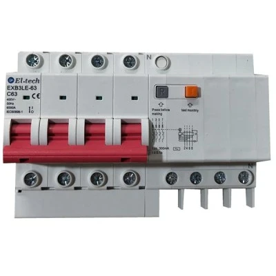 Ρελέ διαρροής ρεύματος + A/A  4Χ40Α 30mA EL.TECH τύπου ΑC EXB3LE-63