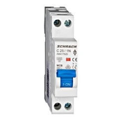 Αυτόματη μονοπολική ασφάλεια SCHRACK AMPARO AM417525 1x25+N με ουδέτερο 4,5KA 1Μ καμπύλη C