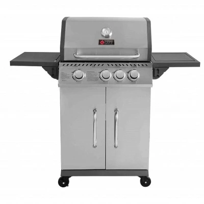 Ψησταρία BBQ υγραερίου GS GRILL ELITE 3+1 INOX  11.5kW με μαντεμένιες σχάρες και  αυτόματη ανάφλεξη