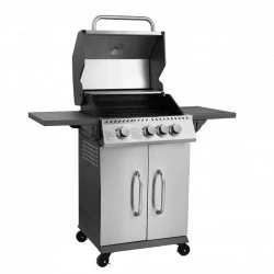 Ψησταρία BBQ υγραερίου GS GRILL ELITE 3+1 INOX  11.5kW με μαντεμένιες σχάρες και  αυτόματη ανάφλεξη