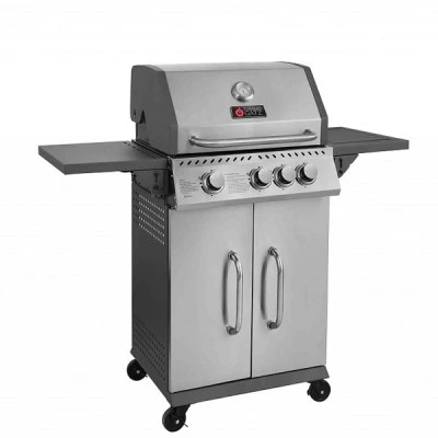 Ψησταρία BBQ υγραερίου GS GRILL ELITE 3+1 INOX  11.5kW με μαντεμένιες σχάρες και  αυτόματη ανάφλεξη