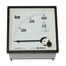 Βατόμετρο  Αέργου Ισχύος 96x96mm 380V  600KVAR 1200/5Α