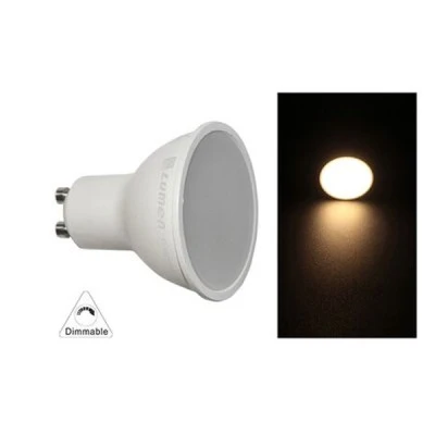 Λάμπα LED GU10 8W 230V με θερμό λευκό φως 3000Κ δέσμη 105° ντιμαριζόμενη με ματ κάλυμμα Λάμπα LED GU10 8W 230V με θερμό λευκό φως 3000Κ δέσμη 105° ντιμαριζόμενη με ματ κάλυμμα