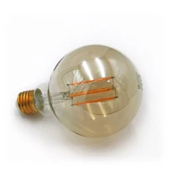 Διακοσμητική λάμπα led Globe E27 Ø125mm 8W 230V ντιμαριζόμενη 2200k θερμό λευκό φως 720lm μελί