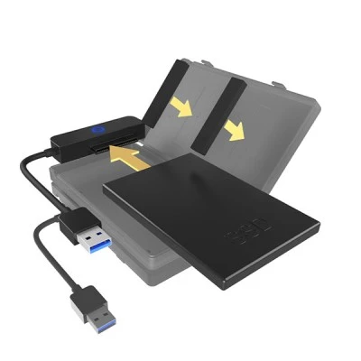 Εξωτερική θήκη για σκληρούς δίσκους HDD & SSD 2,5" SATA με σύνδεση USB 3.2 Gen 1x1 Type-Α.