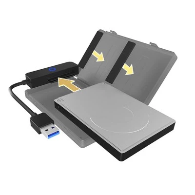 Εξωτερική θήκη για σκληρούς δίσκους HDD & SSD 2,5" SATA με σύνδεση USB 3.2 Gen 1x1 Type-Α.
