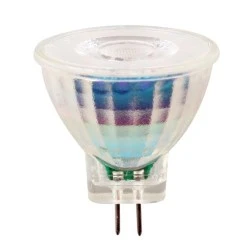 Λάμπα LED MR11 3W γυάλινη σε θερμό φως  2700k  220lm στενή δέσμη 36° 12V AC/DC
