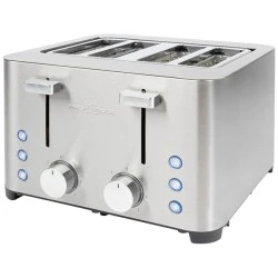 Αυτόματη ανοξείδωτη φρυγανιέρα 4 θέσεων 1500W με αποσπώμενους δίσκους για εύκολο καθάρισμα