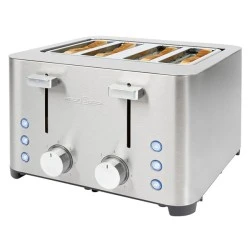 Αυτόματη ανοξείδωτη φρυγανιέρα 4 θέσεων 1500W με αποσπώμενους δίσκους για εύκολο καθάρισμα