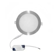 Φωτιστικό LED slim αλουμινίου στρόγγυλο 12W 230V ψυχρό χρώμα φωτός 6300K δέσης 120° χρώμα σώματος σατινέ