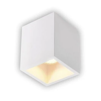 Σποτ γύψινο οροφής τετράγωνο με ντουί GU10 140x140mm σε λευκό χρώμα 