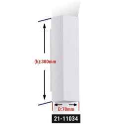 Σποτ γύψινο UP-DOWN τετράγωνο για 2 λάμπες GU10 70x70 σε λευκο΄ χρώμα