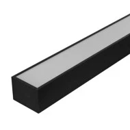 Φωτιστικό LED γραμμικό αλουμινίου 50W με ενδιάμεσο λευκό φως 4000K μη΄κος 150cm και μαύρο σώμα 