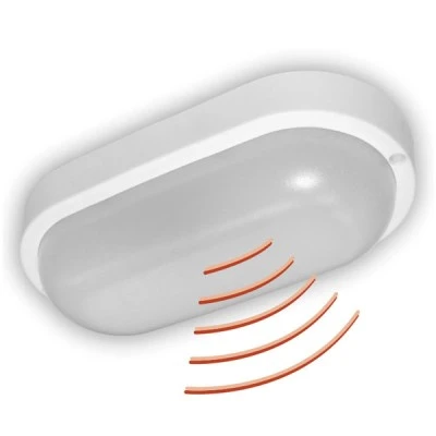 Led πλαφονιέρα οβάλ λευκή με ανιχνευτή κίνησης 18W 230V 4000k ενδιάμεσο φως 1800lm IP54 Led πλαφονιέρα οβάλ λευκή με ανιχνευτή κίνησης 18W 230V 4000k ενδιάμεσο φως 1800lm IP54