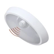 Led πλαφονιέρα οβάλ λευκή με ανιχνευτή υπερύθρων 15W 230V 4000k ενδιάμεσο φως 1500lm IP54