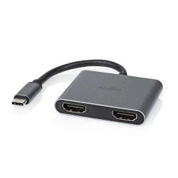 Σταθμός σύνδεσης USB 3.2 Gen 1x1 USB Type-C αρσενικό σε 2xHDMI θηλυκό με ενσωματωμένο καλώδιο 0.10m Σταθμός σύνδεσης USB 3.2 Gen 1x1 USB Type-C αρσενικό σε 2xHDMI θηλυκό με ενσωματωμένο καλώδιο 0.10m