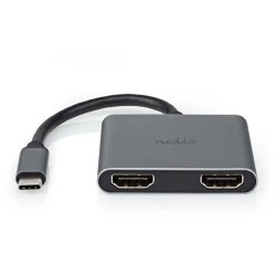  Σταθμός σύνδεσης USB 3.2 Gen 1x1 USB Type-C αρσενικό σε 2xHDMI θηλυκό με ενσωματωμένο καλώδιο 0.10m