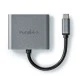 Σταθμός σύνδεσης USB 3.2 Gen 1x1 USB Type-C αρσενικό σε 2xHDMI θηλυκό με ενσωματωμένο καλώδιο 0.10m Σταθμός σύνδεσης USB 3.2 Gen 1x1 USB Type-C αρσενικό σε 2xHDMI θηλυκό με ενσωματωμένο καλώδιο 0.10m
