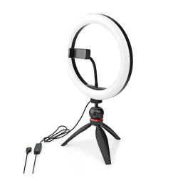 Ring Light 10" (26 cm) με 120 λάμπες LED τρίποδο στήριξης 6W με ρυθμιζόμενη ένταση & 3 λειτουργίες θερμοκρασίας χρώματος