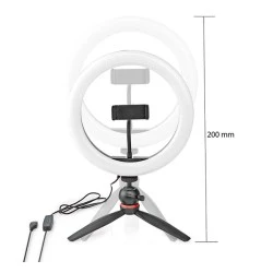 Ring Light 10" (26 cm) με 120 λάμπες LED τρίποδο στήριξης 6W με ρυθμιζόμενη ένταση & 3 λειτουργίες θερμοκρασίας χρώματος