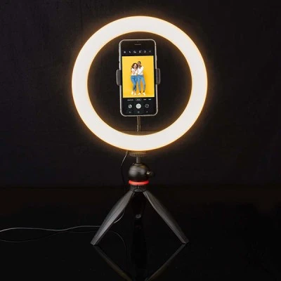 Ring Light 10" (26 cm) με 120 λάμπες LED τρίποδο στήριξης 6W με ρυθμιζόμενη ένταση & 3 λειτουργίες θερμοκρασίας χρώματος Ring Light 10" (26 cm) με 120 λάμπες LED τρίποδο στήριξης 6W με ρυθμιζόμενη ένταση & 3 λειτουργίες θερμοκρασίας χρώματος