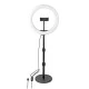 LED Ring Light 10" 26 cm με 120 λάμπες 6W επιτραπέζια βάση στήριξης & 3 λειτουργίες θερμοκρασίας χρώματος (2700-6700K)