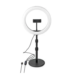 LED Ring Light 10" 26 cm με 120 λάμπες 6W επιτραπέζια βάση στήριξης & 3 λειτουργίες θερμοκρασίας χρώματος (2700-6700K)