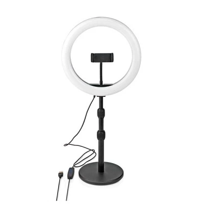 LED Ring Light 10" 26 cm με 120 λάμπες 6W επιτραπέζια βάση στήριξης & 3 λειτουργίες θερμοκρασίας χρώματος (2700-6700K)