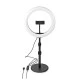 LED Ring Light 10" 26 cm με 120 λάμπες 6W επιτραπέζια βάση στήριξης & 3 λειτουργίες θερμοκρασίας χρώματος (2700-6700K)